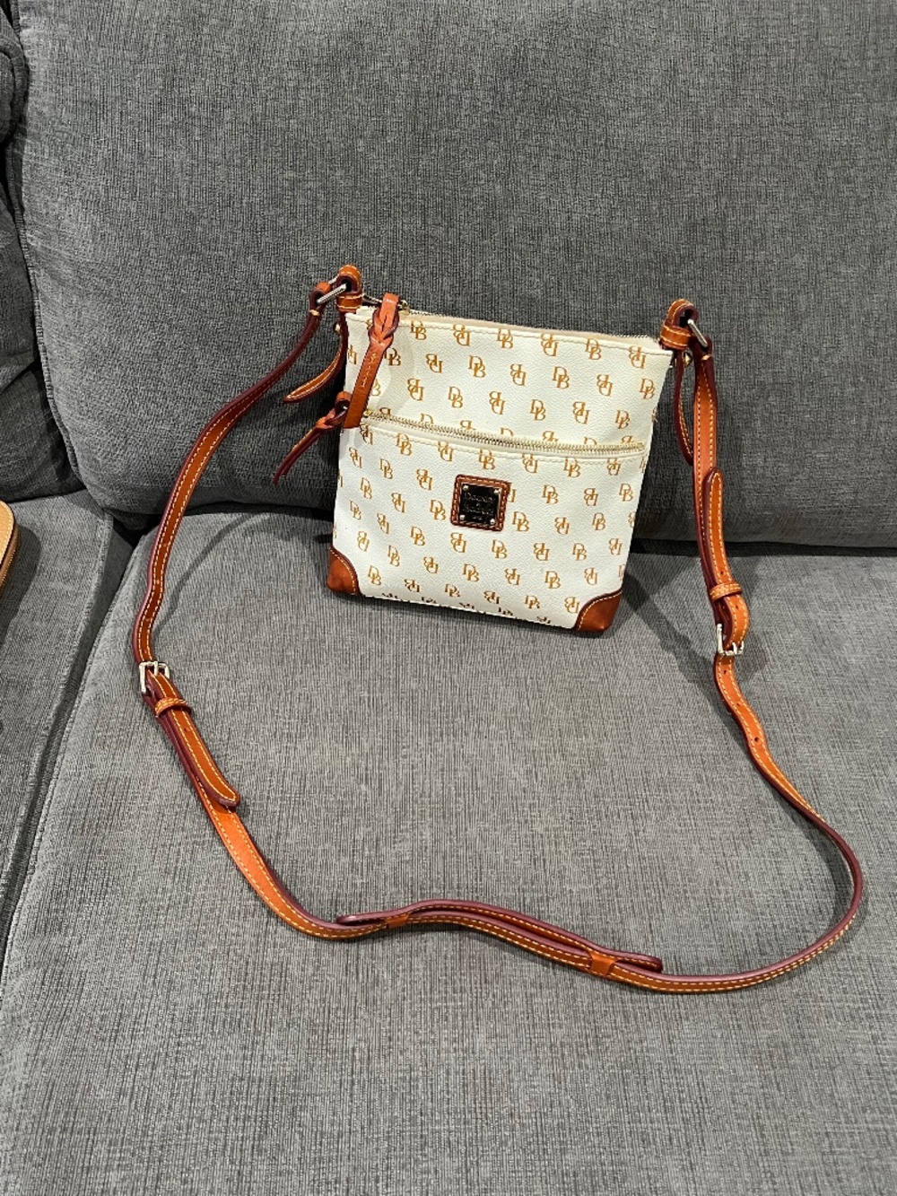 Dooney & Bourke White Monogram Slim Crossbody Bag